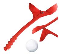 Trrymbbe Snowball Maker with Handle, Plastic Snow Toys Labor-saving Snow Ball Makers for Kids Adults, Portable Snowball Launcher for Winter Outdoor Activities Red Launcher