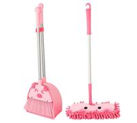 Trrymbbe Toddler Broom And Cleaning Set, Kids Mop And Broom Set, Cute Cat Toddler Cleaning, Dustpan and Extendable Mop for Household Pretend Play Style 1 And