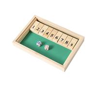 Trrymbbe Wooden Digital Board Shut Box Classic Dice Game Double Flip Board Toy Flip Block 2 Players Christmas Entertaining for Family Friend shut box dice game