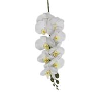 TRRYUIP Artificial Orchid 6pcs Real Touch Butterfly Orchid Flower Branch Silicon Artificial Moth Phalaenopsis 9 Heads(WHITE)
