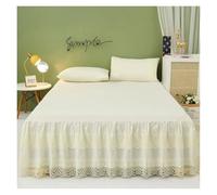 TRRYUIP Bed Covers 1pc Bed Skirt +2pcs Pillowcase King Queen Size Soft Sanding Fabric Princess Romance Bedspread(Color4,3pcs 150x200cm)