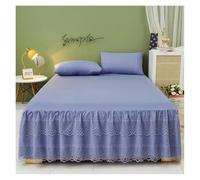 TRRYUIP Bed Covers 1pc Bed Skirt +2pcs Pillowcase King Queen Size Soft Sanding Fabric Princess Romance Bedspread(Color3,3pcs 150x200cm)