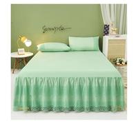 TRRYUIP Bed Covers 1pc Bed Skirt +2pcs Pillowcase King Queen Size Soft Sanding Fabric Princess Romance Bedspread(Color5,3pcs 150x200cm)