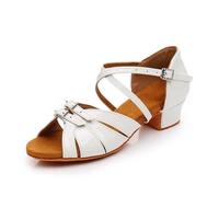 TRRYUIP Dance Heels Dance Shoes For Girls And Women, Latin Ballroom, Modern Tango Dancing Performance, Salsa Sandals, 3.5 Cm Heel(White,30)