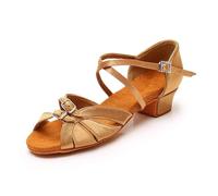 TRRYUIP Dance Heels Dance Shoes For Girls And Women, Latin Ballroom, Modern Tango Dancing Performance, Salsa Sandals, 3.5 Cm Heel(Beige,26)