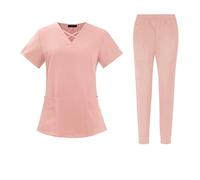 TRRYUIP Nurses Uniform For Women Clearance Scrubs Nursing Uniforms For Women Men Set Tops And Jogger Pants Thin Fabric Operating Room Doctor Workwear(Pink,M)