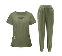 TRRYUIP Nurses Uniform For Women Scrub Designs Women Jogger Clinic Nurse Uniforms Nursing Scrubs Sets Hospital(Green,S)