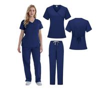 TRRYUIP Nurses Uniform For Women Scrubs Uniforms Sets Nurse Spandex Spa Uniform Women Doctor Blouse of Scrub Suit Set(Blue,XXL)