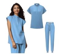 TRRYUIP Nurses Uniform For Women Uniforms Women Scrubs Sets Nurse Nursing Accessories Beauty Salon Spa Work Clothes Surgical Suit Lab Hospital(Light blue,XL)