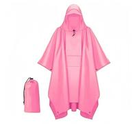 TRRYUIP Poncho Three In One Poncho Raincoat,multi Functional For Outdoor Cycling And Hiking(Pink)
