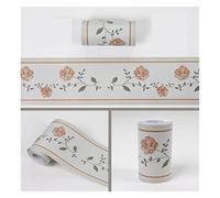 TRRYUIP Wallpaper Border 10M Waist Line Wall Sticker Kitchen Waistline Bathroom Toilet Waterproof Self Adhesive PVC Wallpaper Border Room Floral Stickers(3)