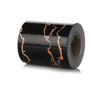 TRRYUIP Wallpaper Border 5M PVC Waterproof Waist Line Wood Marble Self Adhesive Skirting Wallpaper Living Room Decor Vinyl Border Wall Corner Sticke(Black Gold1,5cm x 5m)