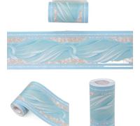 TRRYUIP Wallpaper Border PVC Self-Adhesive Waistline Tile Stickers Pastoral Room Wall Art Decoration Bathroom Kitchen Toilet Waterproof Border Wallpaper(B1002,5M X 10CM)