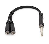 TRS 6.35mm Jack (M) - Dual TS 3.5mm Jack (F) Pro Cable 0.15m