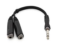 TRS 6.35mm Jack (M) - Dual TS 6.35mm Jack (F) Pro Cable 0.15m