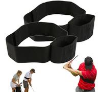 TRS Slider Golf Training Aid [2-Pack] - Adjustable Swing Correcting Arm Band for Connection & Stability - Premium Nylon Elastic Golf Trainer for Men Women Beginners - Great Value Set