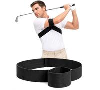 TRS Slider Golf Training Aid, Swing Sync Golf Trainer for Home Practice | Sliding Arm Connection Aid for Swing Tempo and Arm Alignment, Motion Correction Golf Practice Belt, Lock Blue Edge Style