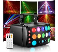 Trsaow 50W LED Disco Light, Remote Control and DMX512 Voice Control, with 12 Stage Beams and 8 Marquee Effects, Great for Stage Lighting in Christmas Disco Clubs, Weddings, Parties and Birthdays