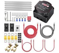 Trsaow 5m Split Charge Relay Kit,Leisure Battery 12V 140A Split Charge Relay IP68 Waterproof Automatic and Manual Modes for Camper Auto Van Sea Vehicles