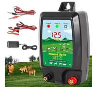 Trsaow Electric Fence Energiser, 12V Electric Fence Tester Insulators Includes Leads and Earth Stake, Weatherproof Kit for Horses, 2 Joule Output,10Km Range