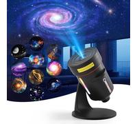Trsaow Galaxy Projector,Star Projector Lens 10 Realistic Nebula Scenarios Room Lights 7-color gradient night light with Adjustable Knob and Timer for Kids Bedrooms Home Theaters