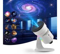Trsaow Galaxy Projector,Star Projector Lens 10 Realistic Nebula Scenarios Room Lights 7-color gradient night light with Adjustable Knob and Timer for Kids Bedrooms Home Theaters