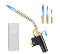 Trsaow MAPP Propane Blow Torch,Gas Torch with 3 Nozzles Heavy Duty CGA600 MAP/Propane TUV Certified for Welding and Barbecue Adjustable Flame Safety Lock