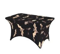 TRSGKSQP 4FT Spandex Table Cloth Halloween Flying Bats Rectangle Tablecloth for Folding Tables Wrinkle-Free Tablecloths Stretch Picnic Table Cover for Party Wedding Tablecloths Protector