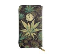 TRSGKSQP A Puff in Time Weed Women's Wallets Ladies Credit Card Holder Slim Thin Leather Clutch Cell Phone Handbag for Women