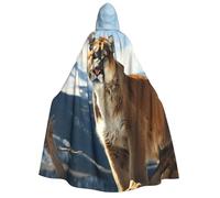 TRSGKSQP Animal Mountain Lion Adults Hooded Cloak Halloween Cloak Long Hood Robe Cape Cosplay Costume