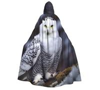 TRSGKSQP Arctic Owl Adults Hooded Cloak Halloween Cloak Long Hood Robe Cape Cosplay Costume