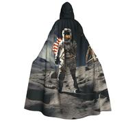 TRSGKSQP Astronaut Landing on The Moon Adults Hooded Cloak Halloween Cloak Long Hood Robe Cape Cosplay Costume