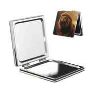 TRSGKSQP Compact Mirror Angry Roaring Lion Pocket Travel Makeup Mirrors Double Sided 1x/2x Magnifying Foldable Mini Cosmetic Mirrors Portable Handheld Beauty Mirror for Women Girls Gift