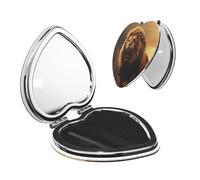 TRSGKSQP Compact Mirror Angry Roaring Lion Pocket Travel Makeup Mirrors Double Sided 1x/2x Magnifying Foldable Mini Cosmetic Mirrors Portable Handheld Beauty Mirror for Women Girls Gift