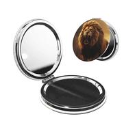 TRSGKSQP Compact Mirror Angry Roaring Lion Pocket Travel Makeup Mirrors Double Sided 1x/2x Magnifying Foldable Mini Cosmetic Mirrors Portable Handheld Beauty Mirror for Women Girls Gift