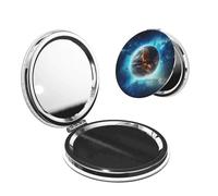 TRSGKSQP Compact Mirror Blue Earth In The Space Pocket Travel Makeup Mirrors Double Sided 1x/2x Magnifying Foldable Mini Cosmetic Mirrors Portable Handheld Beauty Mirror for Women Girls Gift
