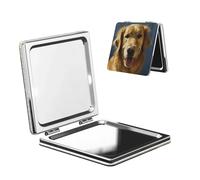 TRSGKSQP Compact Mirror Golden Dog Pocket Travel Makeup Mirrors Double Sided 1x/2x Magnifying Foldable Mini Cosmetic Mirrors Portable Handheld Beauty Mirror for Women Girls Gift