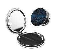 TRSGKSQP Compact Mirror The Blue Binary Matrix Pocket Travel Makeup Mirrors Double Sided 1x/2x Magnifying Foldable Mini Cosmetic Mirrors Portable Handheld Beauty Mirror for Women Girls Gift
