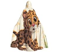 TRSGKSQP Cute Jaguar Adults Hooded Cloak Halloween Cloak Long Hood Robe Cape Cosplay Costume