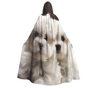 TRSGKSQP Cute Maltese Puppy Adults Hooded Cloak Halloween Cloak Long Hood Robe Cape Cosplay Costume