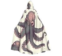 TRSGKSQP Cute Octopus Adults Hooded Cloak Halloween Cloak Long Hood Robe Cape Cosplay Costume