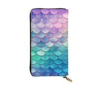 TRSGKSQP Dreamy Gradient Mermaid Scales Women's Wallets Ladies Credit Card Holder Slim Thin Leather Clutch Cell Phone Handbag for Women