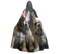 TRSGKSQP French bulldog puppies Adults Hooded Cloak Halloween Cloak Long Hood Robe Cape Cosplay Costume