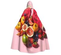 TRSGKSQP Fresh Fruits Adults Hooded Cloak Halloween Cloak Long Hood Robe Cape Cosplay Costume