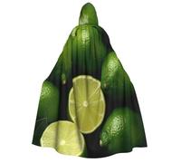 TRSGKSQP Fresh Green Lime Adults Hooded Cloak Halloween Cloak Long Hood Robe Cape Cosplay Costume