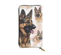 TRSGKSQP German Shepherd Dog Lovers Women's Wallets Ladies Credit Card Holder Slim Thin Leather Clutch Cell Phone Handbag for Women