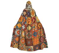 TRSGKSQP Group of Moroccan Geometric Adults Hooded Cloak Halloween Cloak Long Hood Robe Cape Cosplay Costume