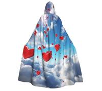 TRSGKSQP Hearts in the Sky Adults Hooded Cloak Halloween Cloak Long Hood Robe Cape Cosplay Costume