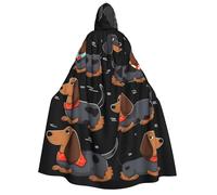 TRSGKSQP I Love My Dog Dachshunds Adults Hooded Cloak Halloween Cloak Long Hood Robe Cape Cosplay Costume