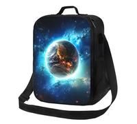 TRSGKSQP Insulated Lunch Bag for Women Men Lunchbox Blue Earth in The Space Reusable Lunch Box Leakproof Cooler Bag with Adjustable Shoulder Strap Lunch Tote Bags for Work, Travel,Outdoor